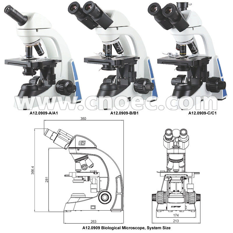 Compensation Binocular Optical Microscope LED Illumination Microscopes A12.0909